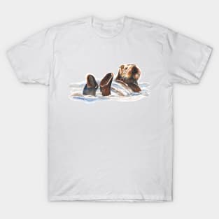 Seaotter - floating in Monterey Bay T-Shirt